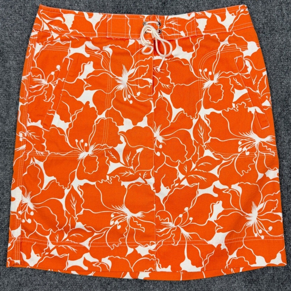 Y2K Tropical Hibiscus Print Mini Skirt Beachy Surf Resort Preppy Coastal Size 4‎ - Picture 2 of 7